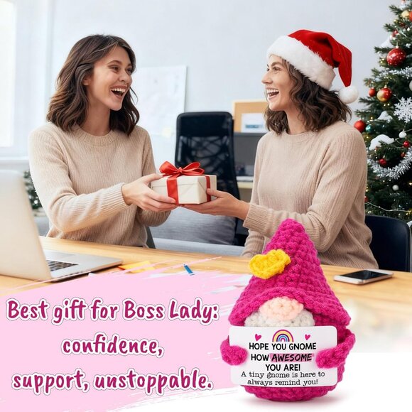 Christmas Gnomes Gifts for Women - Crochet Emotional Support & Inspirational - Picture 5 of 7